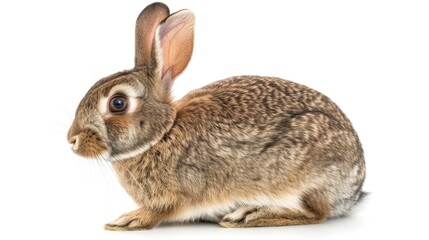 Obraz premium European Rabbit in front of white background