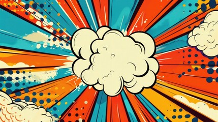 Explosive pop art speech burst, ideal for creating eye-catching comic-style visuals.