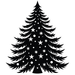Obraz premium Christmas Winter Snowflake Silhouette Vector on White Background