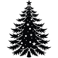 Christmas Winter Snowflake Silhouette Vector on White Background