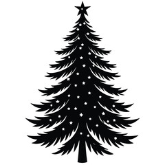 Obraz premium Christmas Winter Snowflake Silhouette Vector on White Background