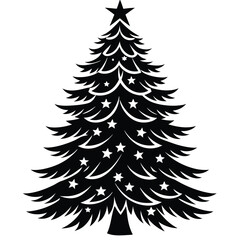 Obraz premium Christmas Winter Snowflake Silhouette Vector on White Background
