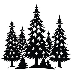 Obraz premium Christmas Winter Snowflake Silhouette Vector on White Background