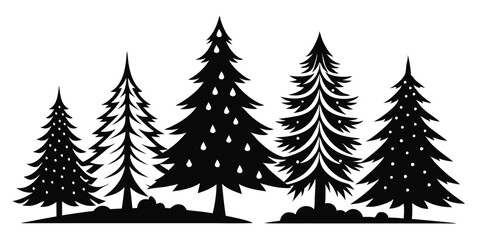 Christmas Winter Snowflake Silhouette Vector on White Background