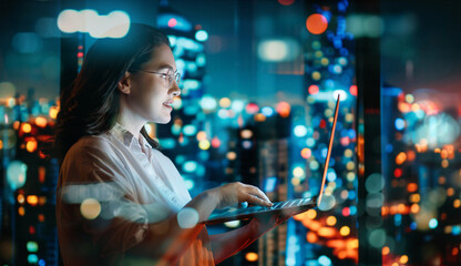 businesswoman working on laptop