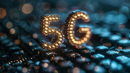 5G gold, symbol, sign