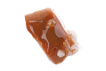 Yummy candy with salted caramel isolated on white