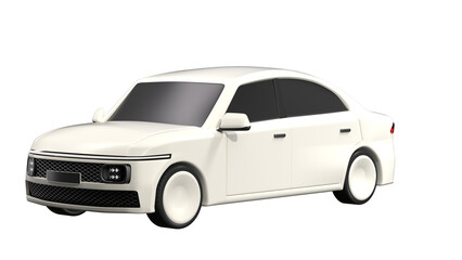 3D lowpoly white car