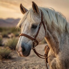 white horse head face