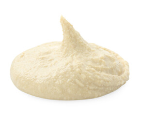 Sample of delicious hummus isolated on white