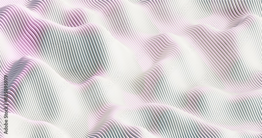 Poster abstract wavy line pattern with pink and teal highlights