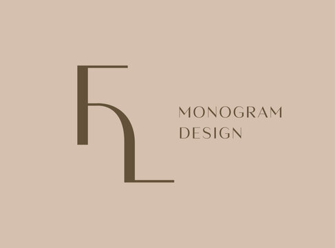 FL letter logo icon design. Classic style luxury initials monogram.