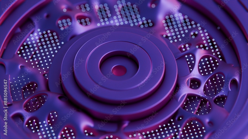 Poster Abstract Purple Spiral Layers with Gradient Effect..