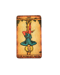 the hanged Man, single Tarot Card on transparent Background
