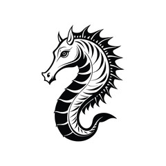 Seahorse Silhouette Vector Illustration