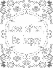 Printable floral coloring page for kids and adults with positive saying for self love and self talk. it helps to succeed and struggle against life to enjoy the tough journey
