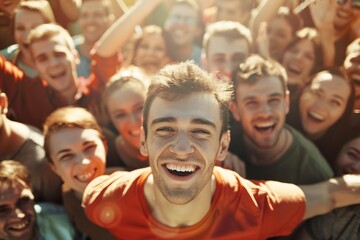 A portrait of a multi-ethnic group of students in the college library with a boy in a wheelchair in the foreground. Beautiful simple AI generated image in 4K, unique.