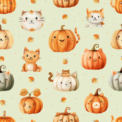 halloween pattern with pumpkins