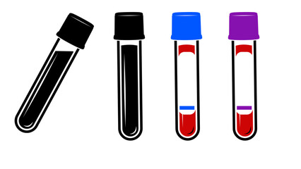 Blood Test Mockup, black and color isolated silhouettes