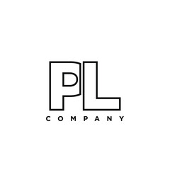 Letter P and L, PL logo design template. Minimal monogram initial based logotype.