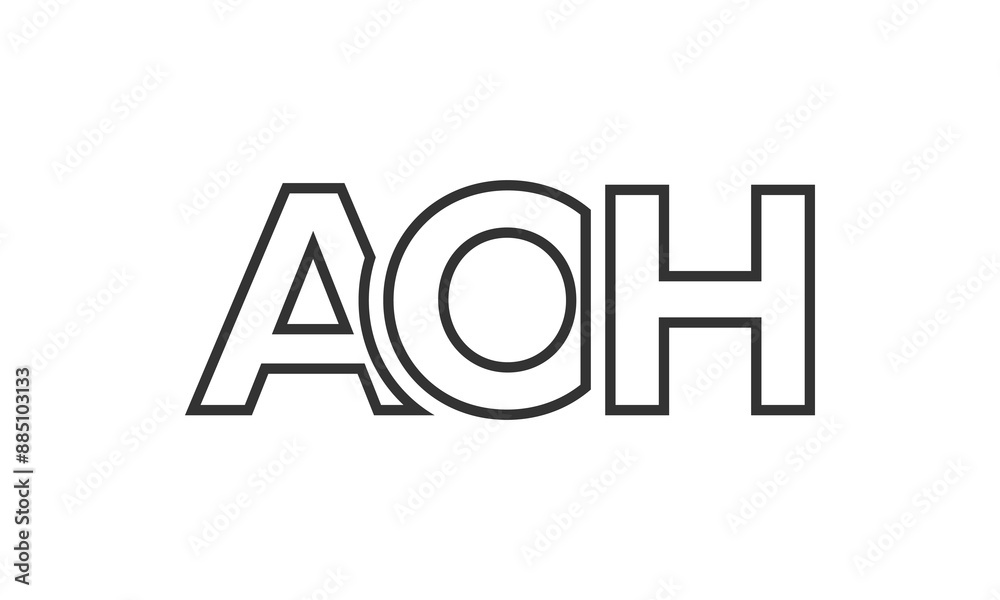 Fototapete aoh logo design template with strong and modern bold text. initial based vector logotype featuring s