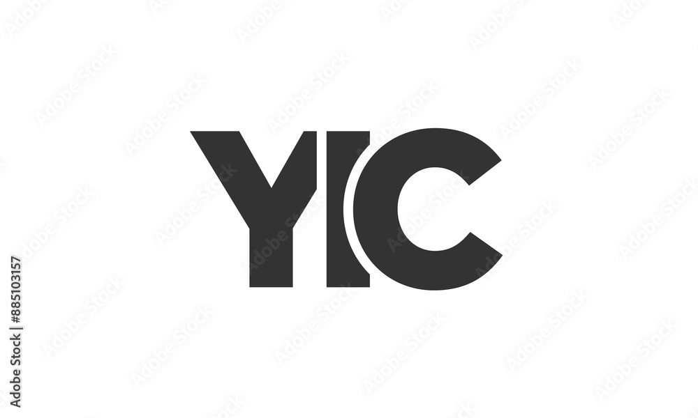 Fototapete YIC logo design template with strong and modern bold text. Initial based vector logotype featuring simple and minimal typography. Trendy company identity.