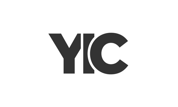 YIC logo design template with strong and modern bold text. Initial based vector logotype featuring simple and minimal typography. Trendy company identity.