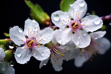 Blossom with dew flower pollen nature.