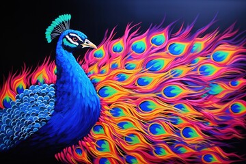 Peacock pattern animal purple
