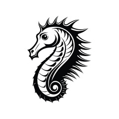 Seahorse Silhouette Vector Illustration