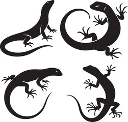 lizard silhouette, lizard icon, lizard vector, 