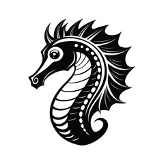 Fototapeta premium Seahorse Silhouette Vector Illustration