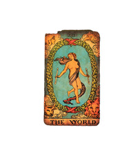 the World, single Tarot Card on transparent Background