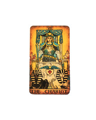the Chariot, single Tarot Card on transparent Background