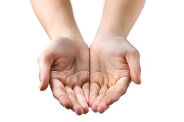 Open hands cupped together gesture