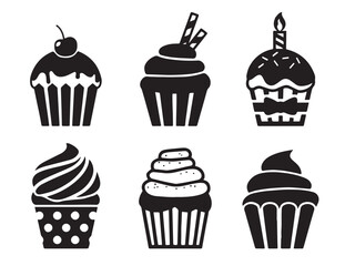 Hand drawn cupcake silhouette