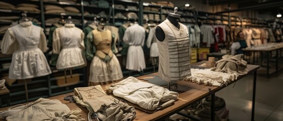 Behind the Scenes: Backstage Crew Organizing Costumes and Props for a Theater Production