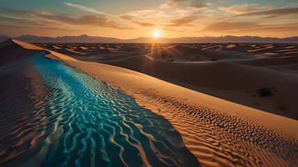 beautiful sunrise over the desert