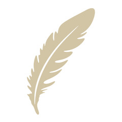 Fototapeta premium A white feather with a soft, wispy texture floating against a plain white background