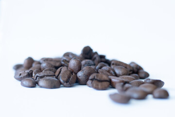 Roasted coffee bean isolated on white
