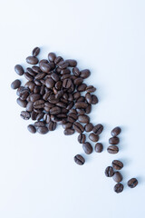 Roasted coffee bean isolated on white