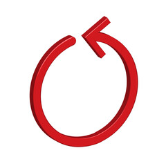 Realistic 3d icon red arrow direction symbol design for element