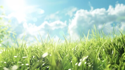 background with grass and sun