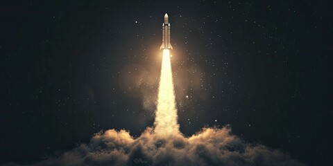 A sketch of a rocket launching, symbolizing ambition, dreams, and the journey towards new horizons.