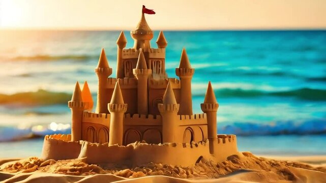 sandcastle on the beach