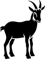 Goat silhoutte. Tahr silhoutte. Vector.