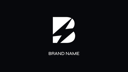 B Letter Logo. Lighting logo with B letter. Bolt Logo. Thunder Logo. © Aditiya