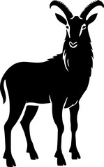 Goat silhoutte. Tahr silhoutte. Vector.