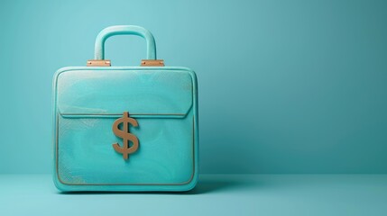 Detailed paper art of a briefcase with a dollar sign, symbolizing business, finance, and economic success.