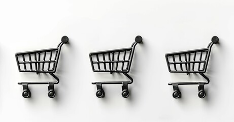Outline of shopping carts, representing retail, consumerism, and the shopping experience.